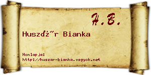 Huszár Bianka névjegykártya